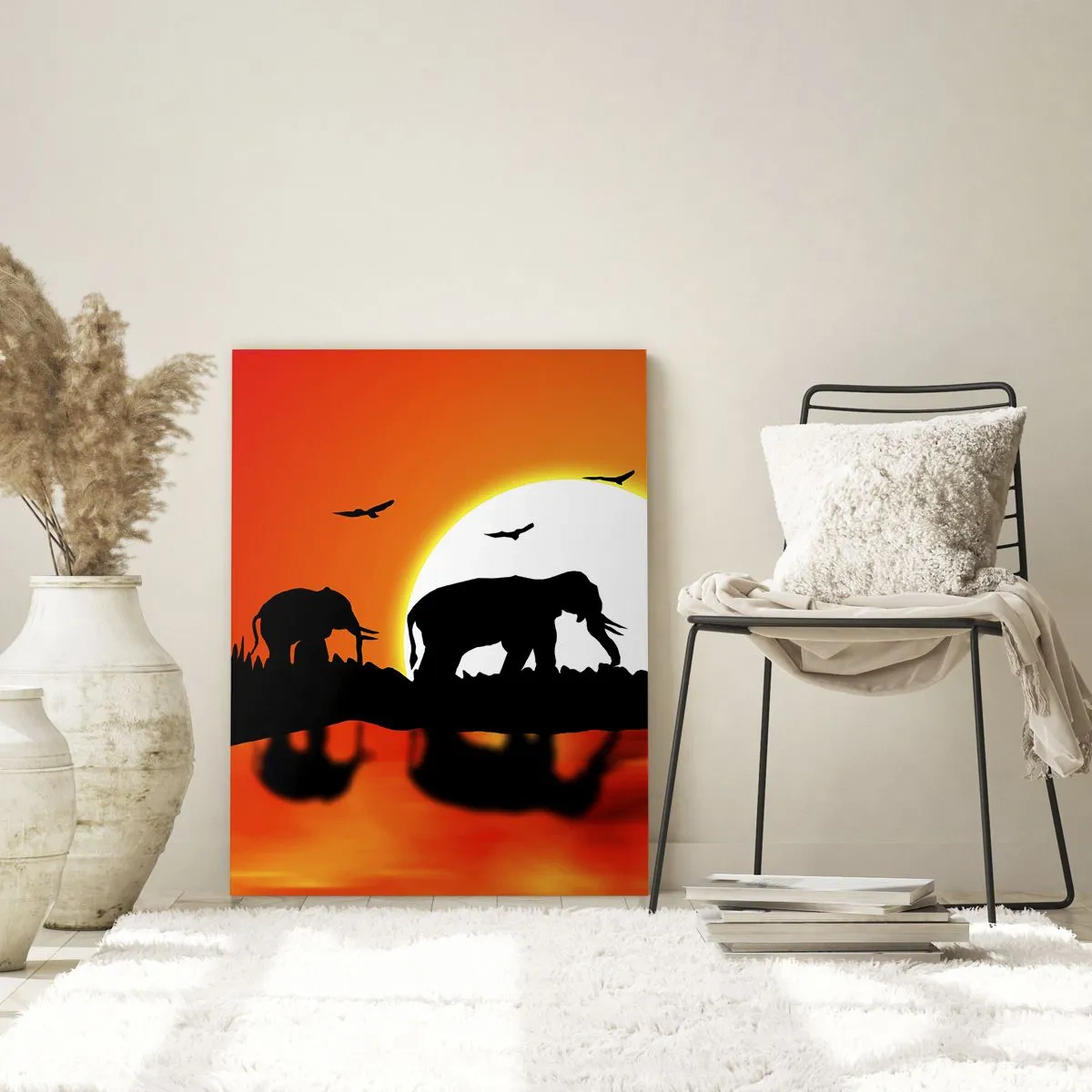 Glastavla - Bild på glas - Och på kvällen tar vi en liten drink - 50x70 cm