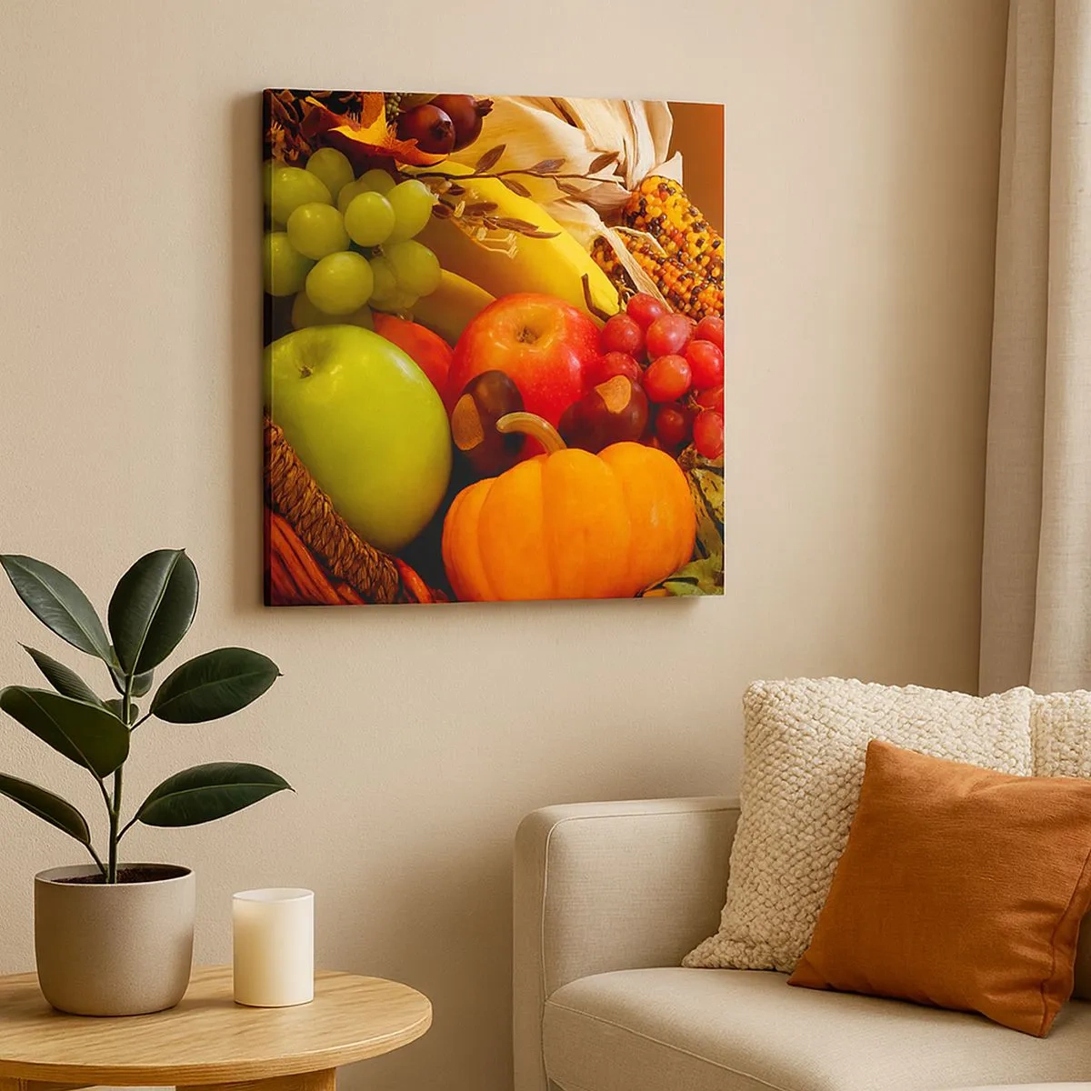 Canvastavla - Bild på duk - Överflödets korg - 30x30 cm