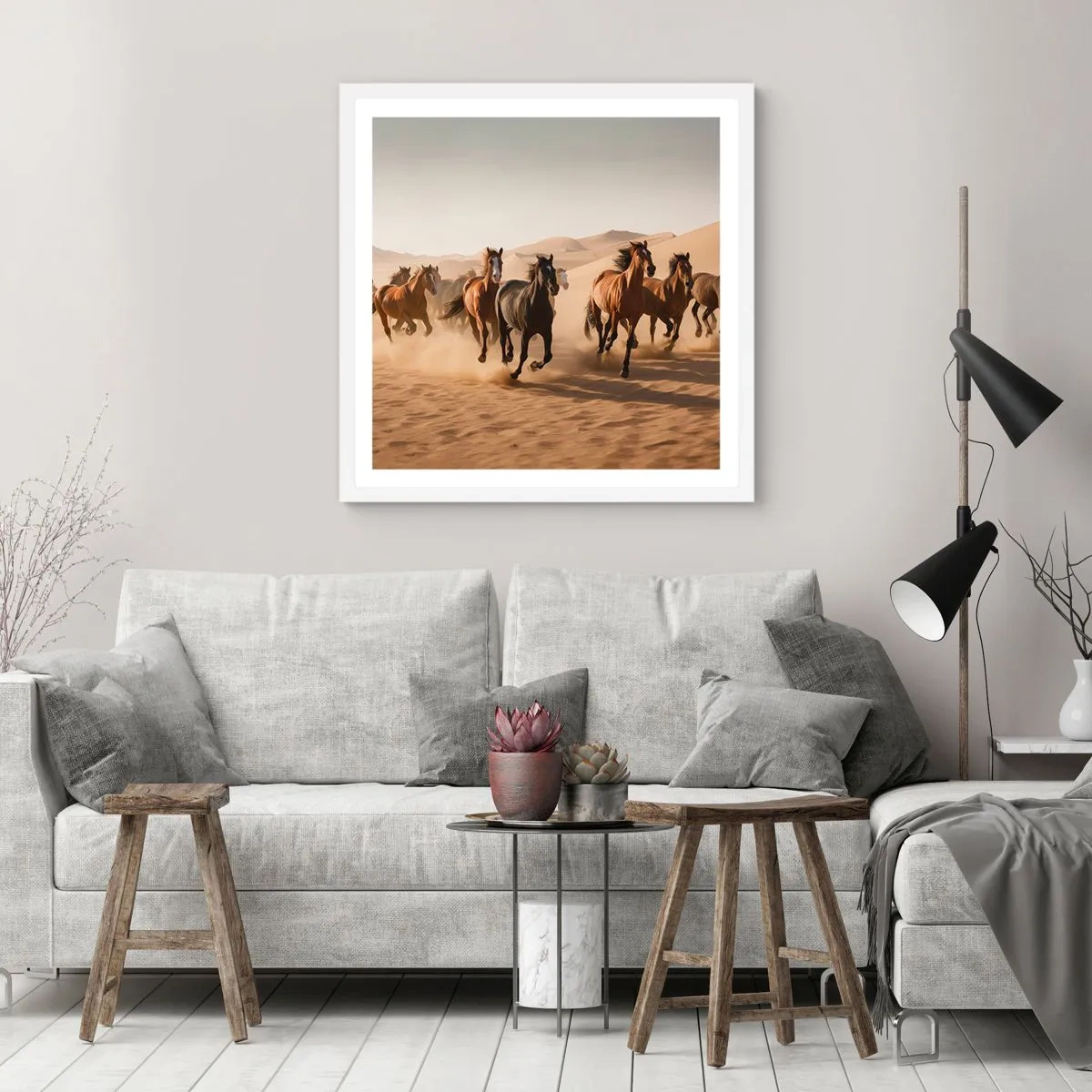 Affisch i vit ram - Fri som vinden - 50x50 cm