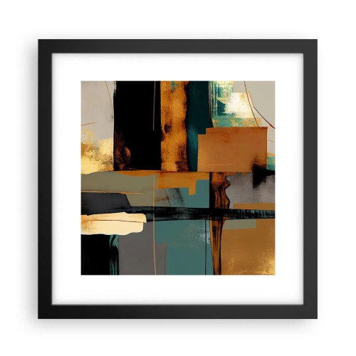 Affisch i svart ram - Abstraktion - ljus och skugga - 30x30 cm