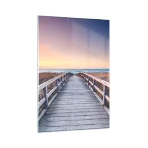 Glastavla - Bild på glas - Kvällssken i Östersjön - 80x120 cm