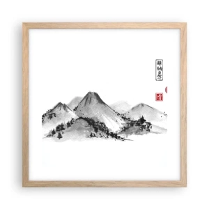 Affisch i ram av ljusek - Bortom fjällen - 40x40 cm