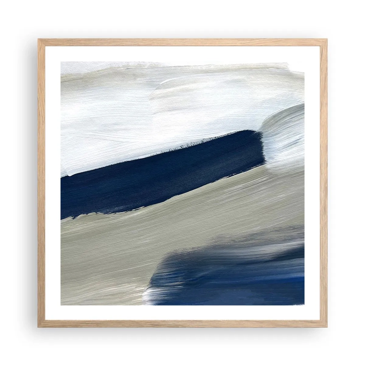 Affisch i ram av ljusek - Möte med vitt - 60x60 cm