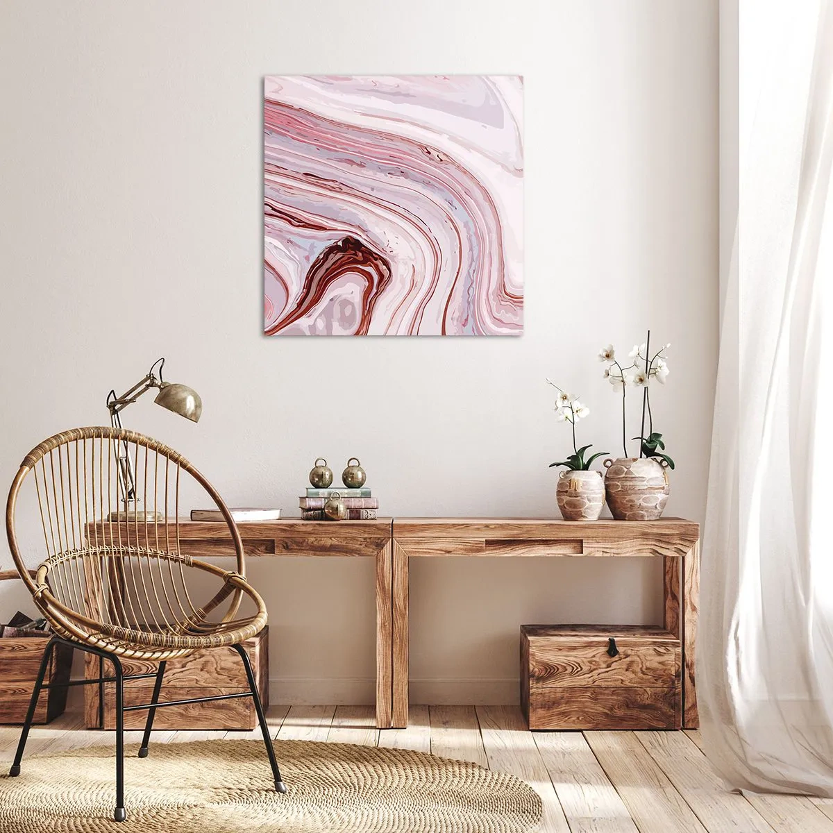 Canvastavla - Bild på duk - Rakt fram, sedan neråt åt höger - 70x70 cm