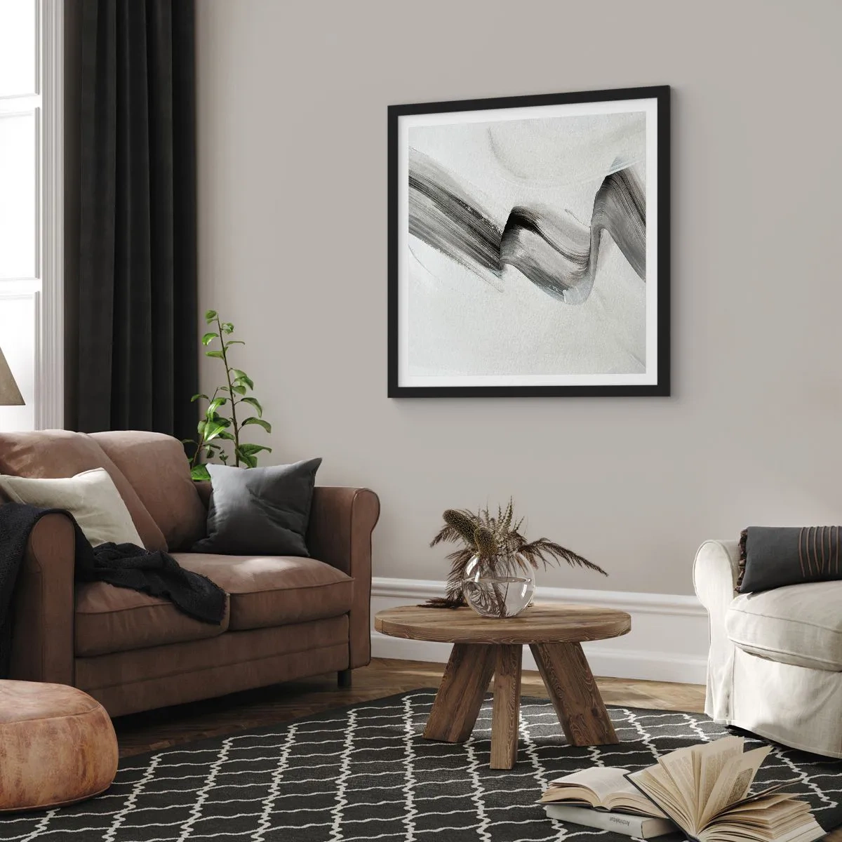 Affisch i svart ram - Bara för skojs skull - 60x60 cm