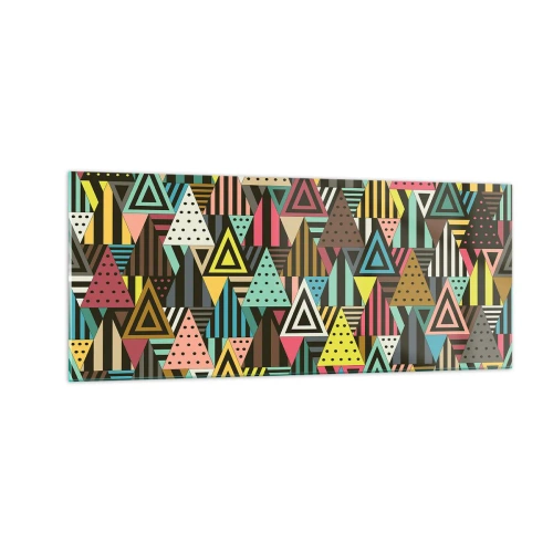 Glastavla - Bild på glas - Trianglar - 100x40 cm