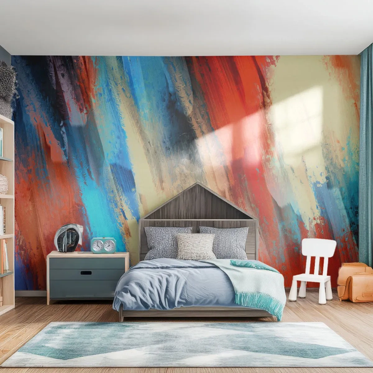 Fototapet Standard Eco - Färgkaskad - Abstraktion, Bit, Modernt mönster - 350x256 cm