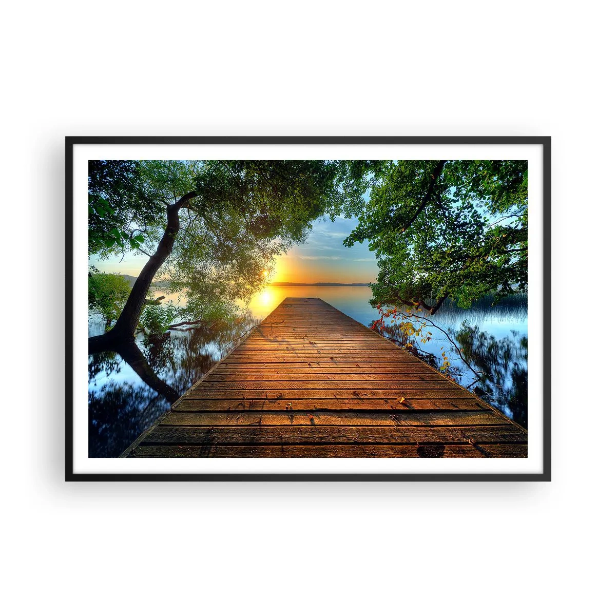 Affisch i svart ram - Sakta ner, sätt dig - 100x70 cm