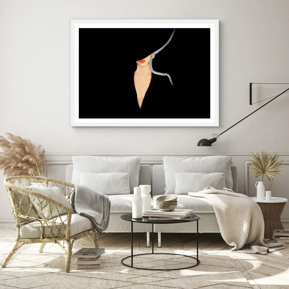 Affisch i vit ram - Elegans och stil - 50x40 cm