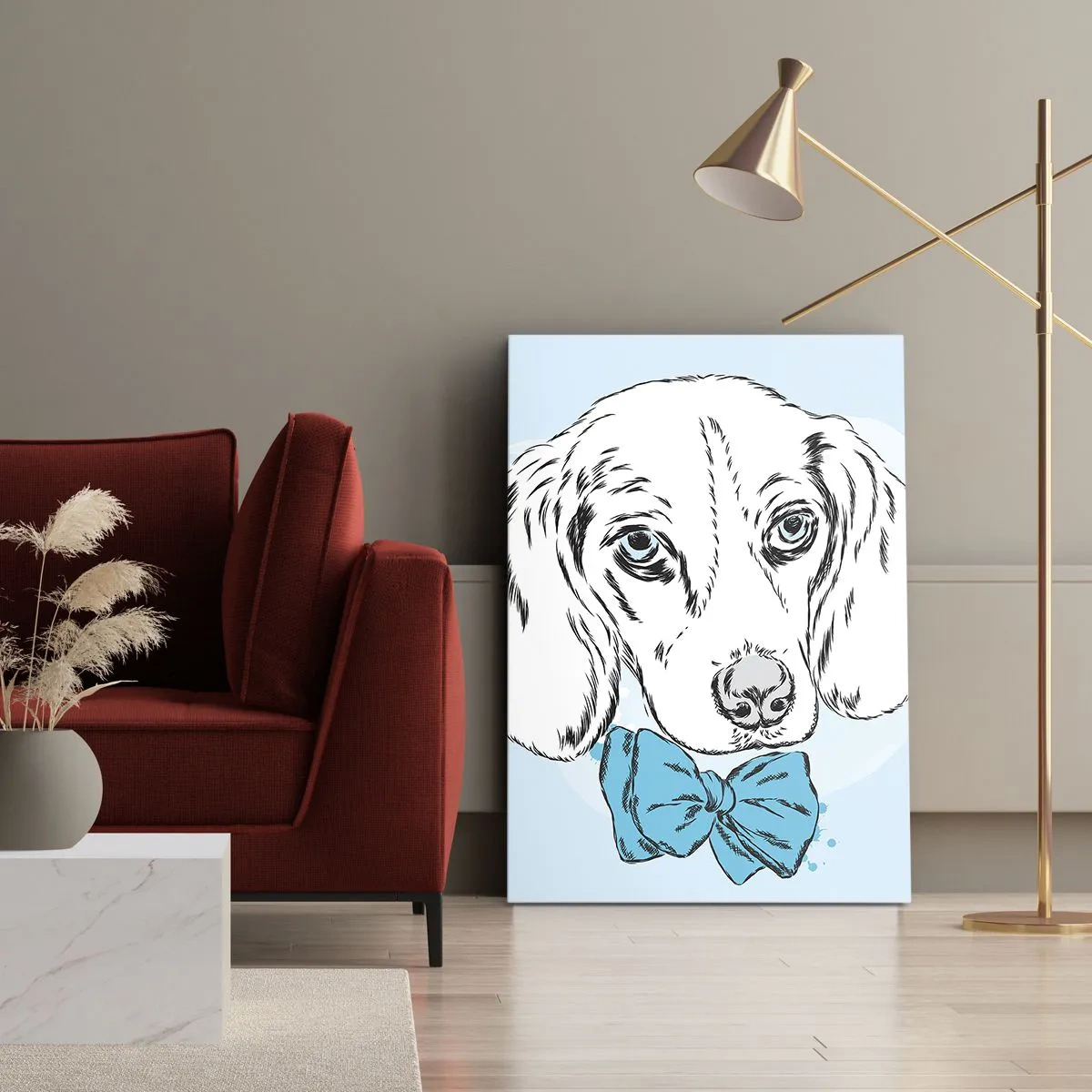 Canvastavla - Bild på duk - Hundelegans - 50x70 cm