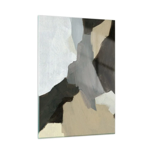 Glastavla - Bild på glas - Abstraktion: avgrening av det gråa - 50x70 cm