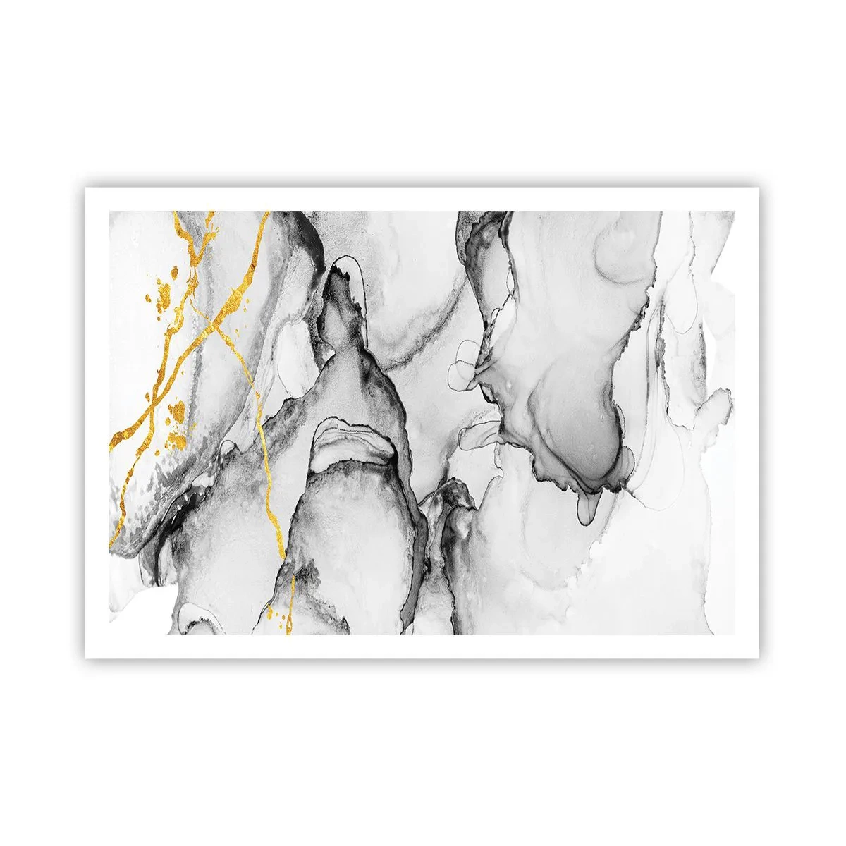 Affisch - Komposition med guldmotiv - 100x70 cm
