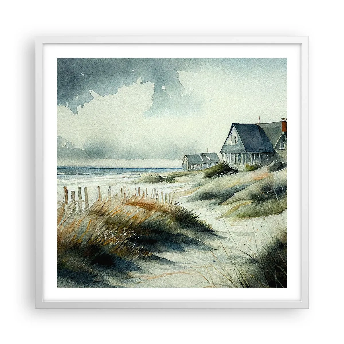 Affisch i vit ram - Borta från liv och rörelse - 60x60 cm
