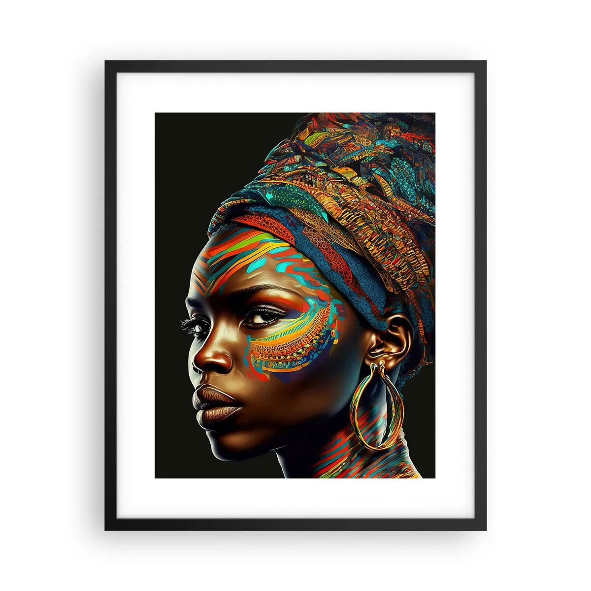 Affisch i svart ram - Afrikansk drottning - 40x50 cm