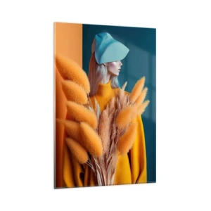 Glastavla - Bild på glas - Fluffigt porträtt - 80x120 cm