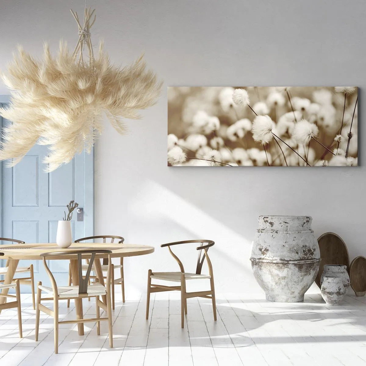 Canvastavla - Bild på duk - Fluffig åkermark - 120x50 cm