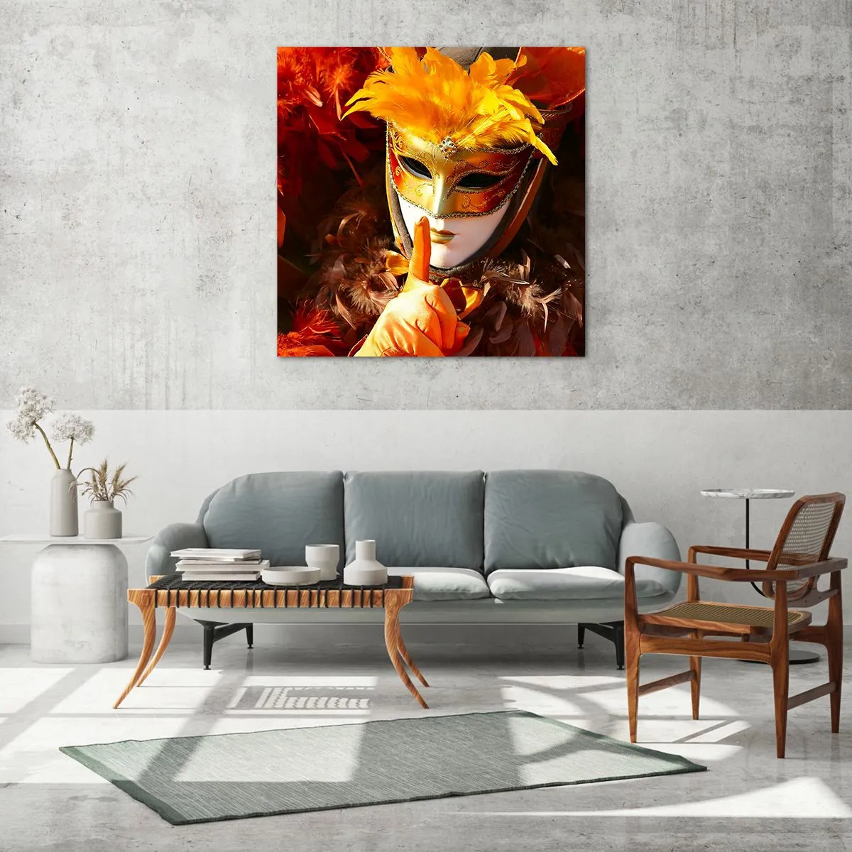 Glastavla - Bild på glas - Hemligheten är en del av spelet - 70x70 cm