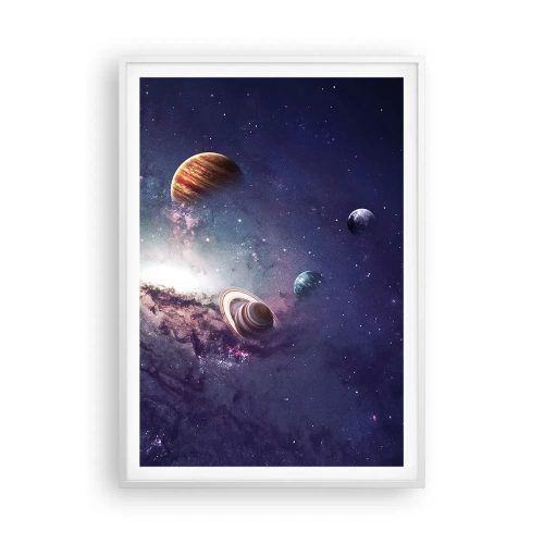 Affisch i vit ram - Sol- och danssystem - 70x100 cm