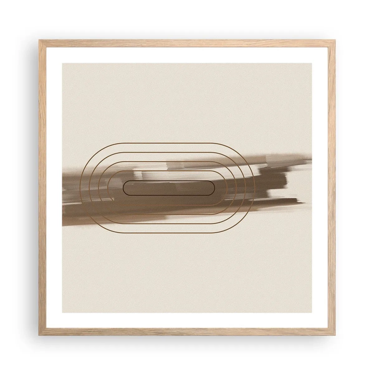 Affisch i ram av ljusek - Grå blåst - 60x60 cm