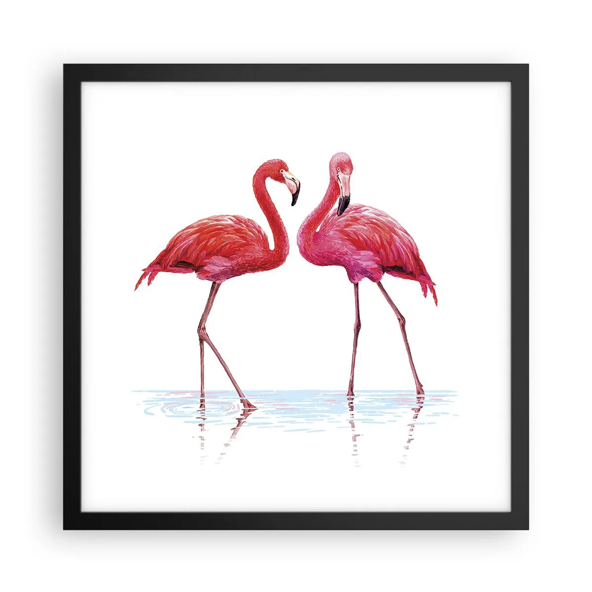 Affisch i svart ram - Rosa rendez-vous - 40x40 cm