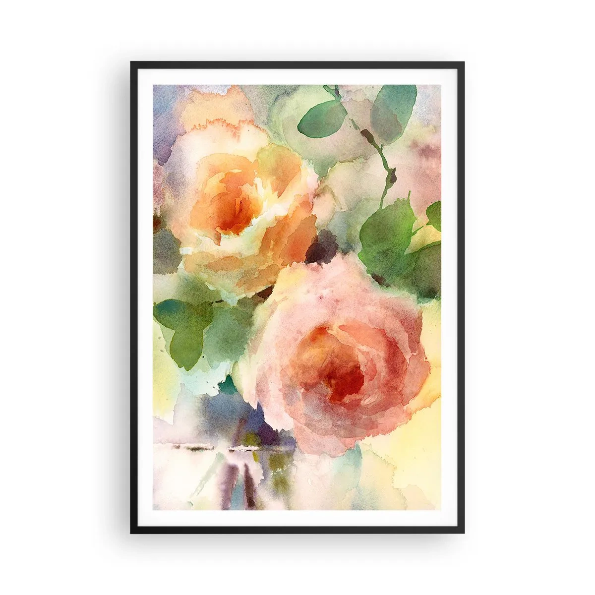 Affisch i svart ram - Delikat som en akvarell - 70x100 cm