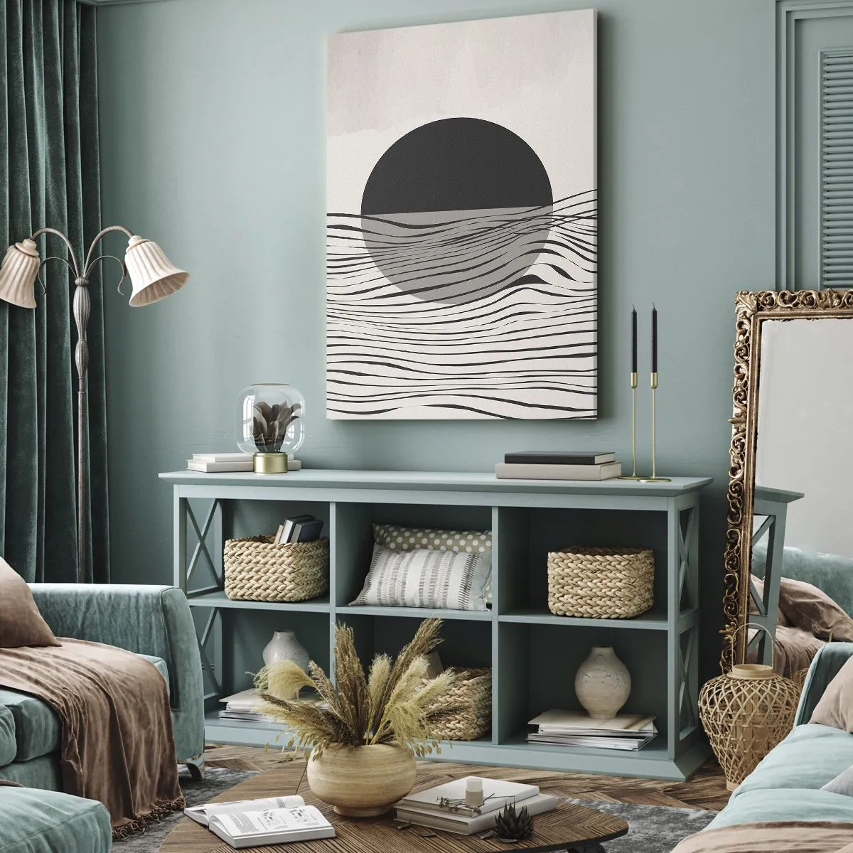 Canvastavla - Bild på duk - Halvdan komposition - 50x70 cm