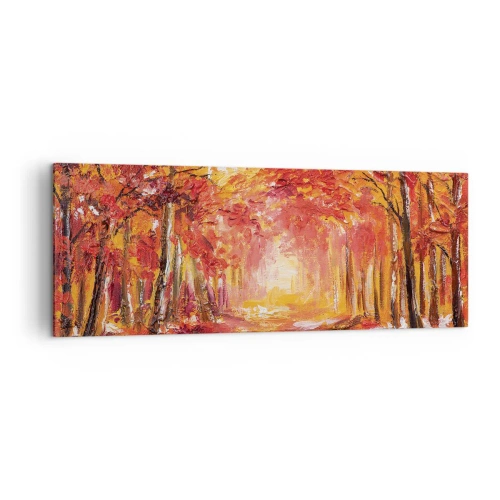 Canvastavla - Bild på duk - Kopparskog - 140x50 cm