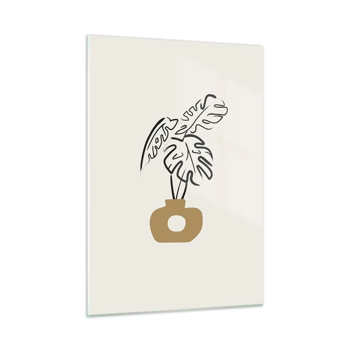 Glastavla - Bild på glas - Monstera -husdekoration - 50x70 cm