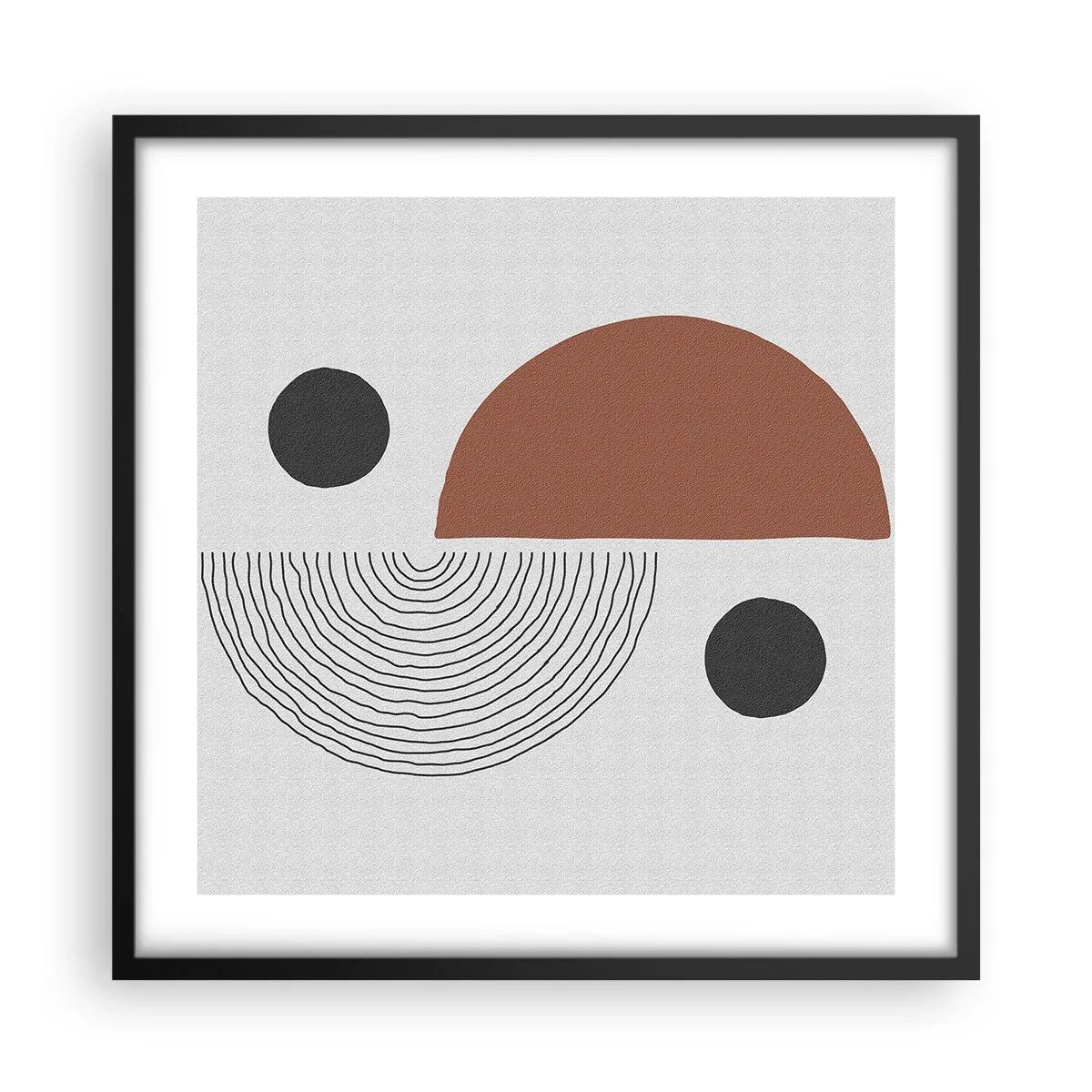 Affisch i svart ram - Hjulets perfektion - 50x50 cm