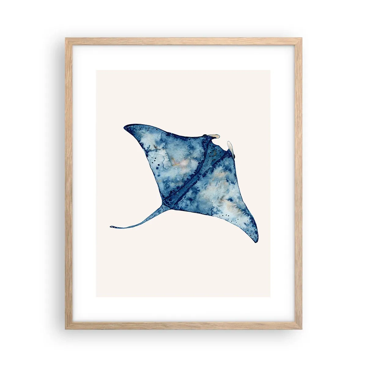 Affisch i ram av ljusek - Liv i blått - 40x50 cm