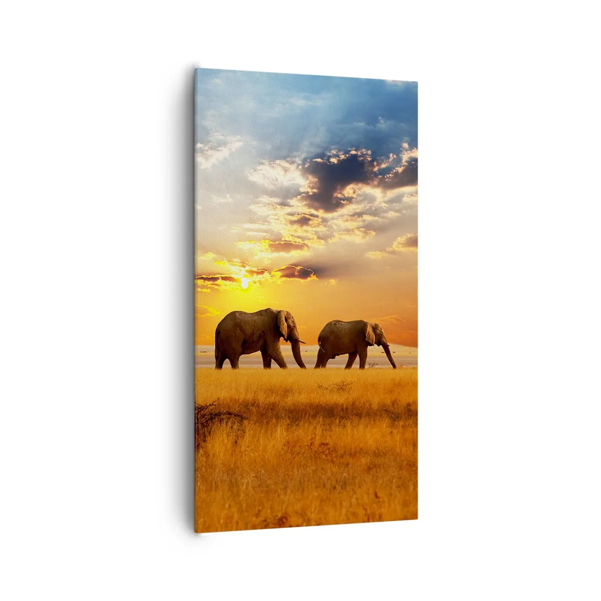 Canvastavla - Bild på duk - Familjepromenad - 65x120 cm