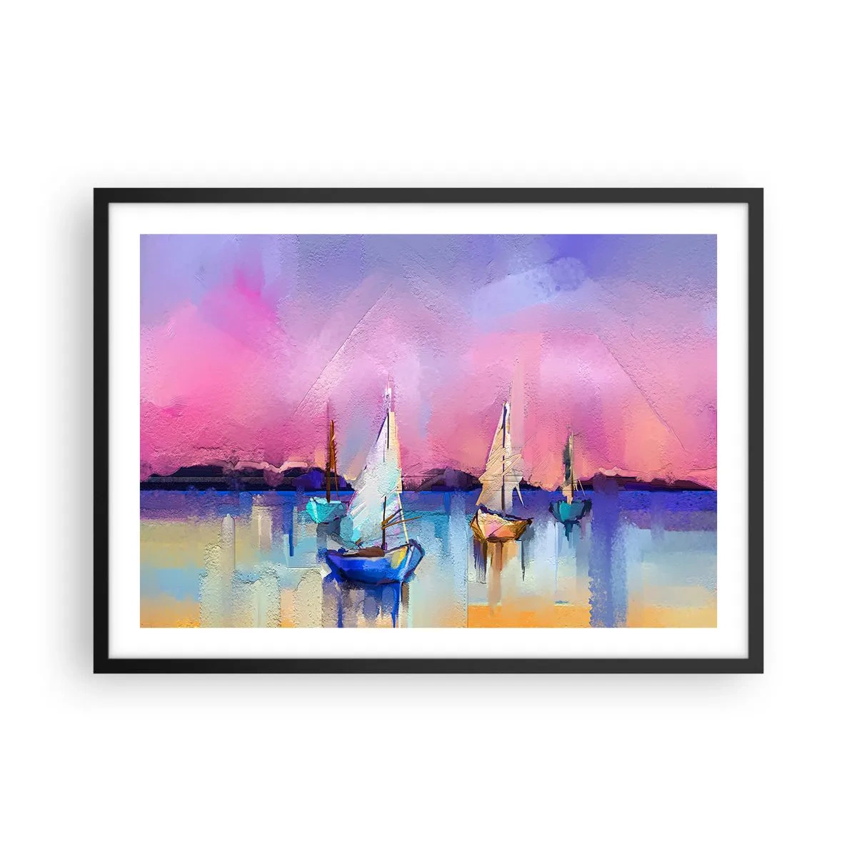 Affisch i svart ram - Riktning: öppet vatten - 70x50 cm