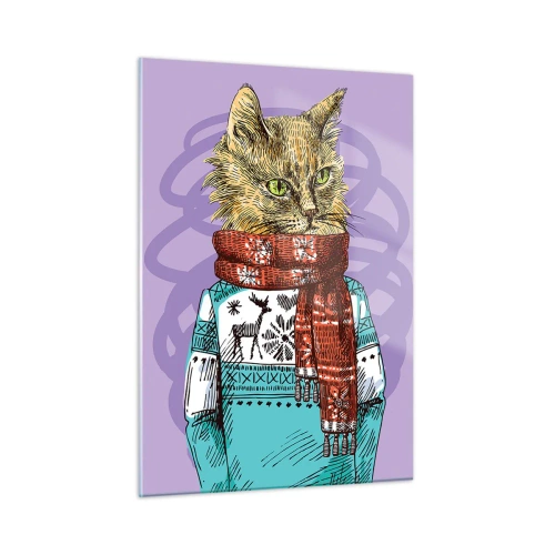 Glastavla - Bild på glas - Mästerkatten - 50x70 cm