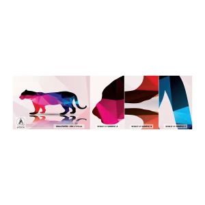 Provbit av självhäftande fototapet Deluxe Sticker - Diamantpanter - Djur, Panter, Geometrisk figur - 100x30 cm