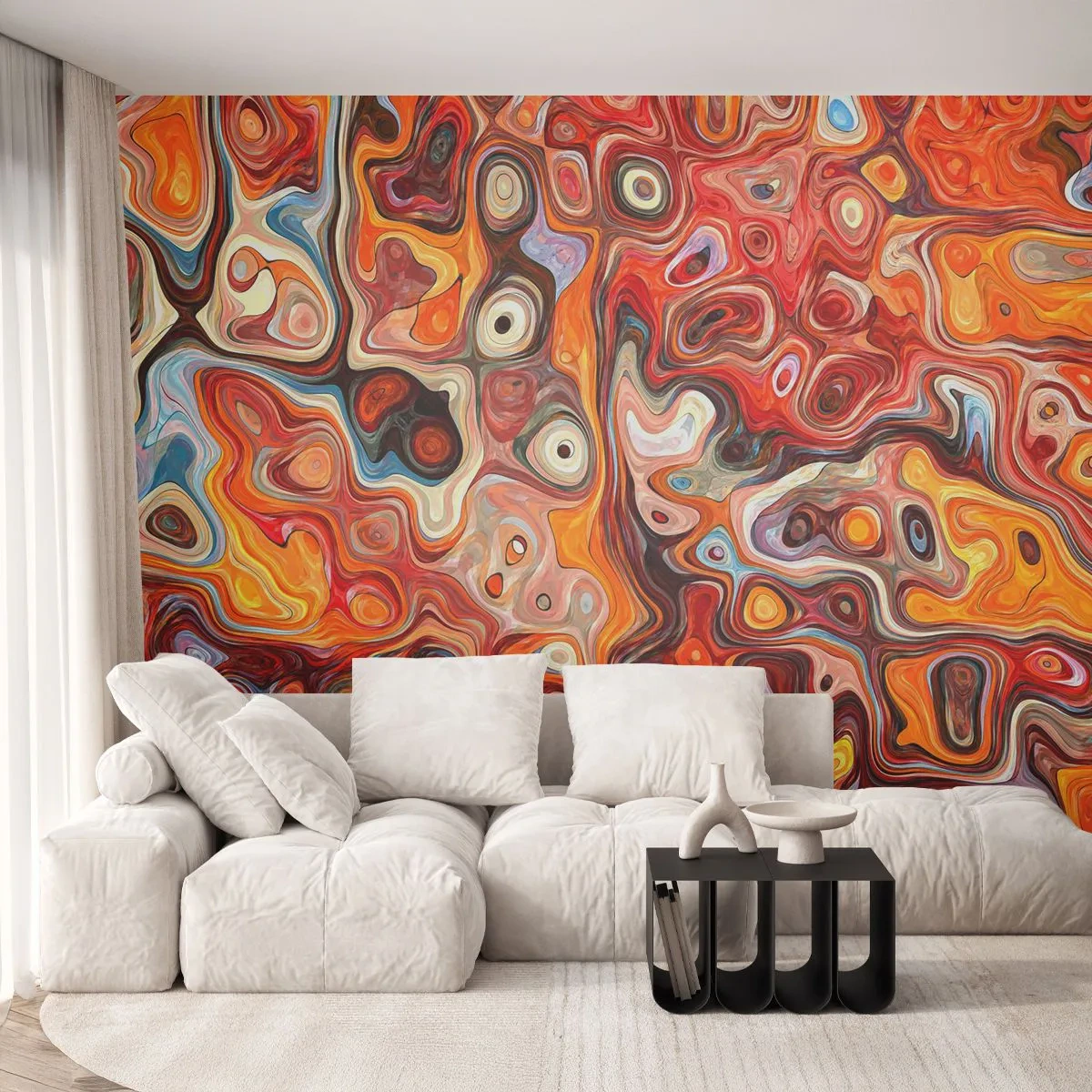 Fototapet Premium Canvas - Om nötterna löstes upp i honung - Abstraktion, Bit, Modernt mönster - 500x350 cm