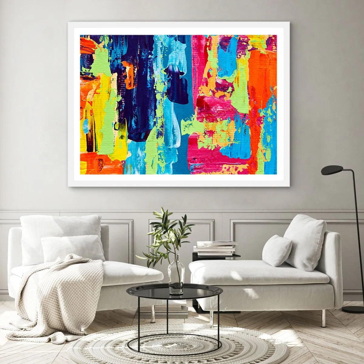 Affisch i vit ram - Livet är skönt! - 100x70 cm