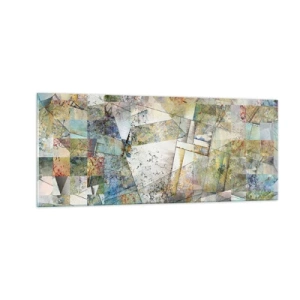 Glastavla - Bild på glas - Geometrisk omblandning - 100x40 cm
