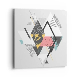 Canvastavla - Bild på duk - Komposition med triangel och romb - 40x40 cm