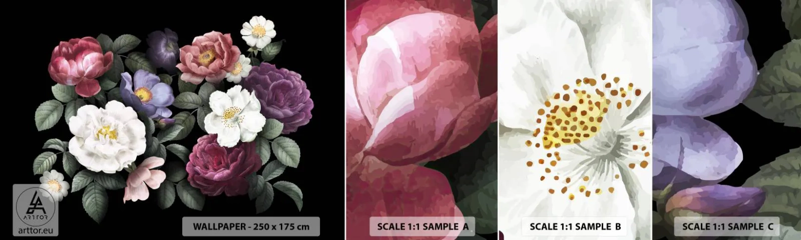 Fototapet Prov Standard Eco - Från en engelsk trädgård - Blommor, Blombukett, Blomsterarrangemang - 100x30 cm