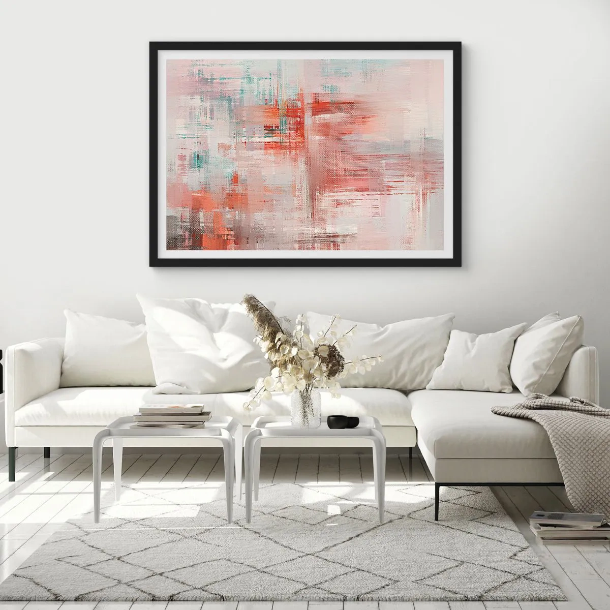 Affisch i svart ram - Dimmigt. Rosa - 70x50 cm