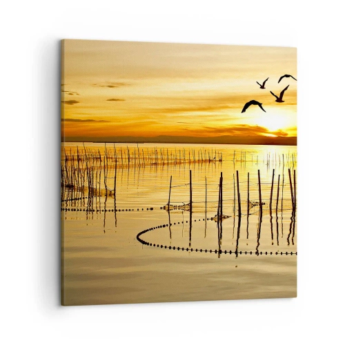 Canvastavla - Bild på duk - Fiskevatten - 50x50 cm