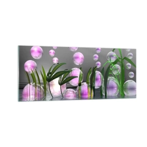 Glastavla - Bild på glas - Tankeväckande komposition av lätthet och liv - 100x40 cm