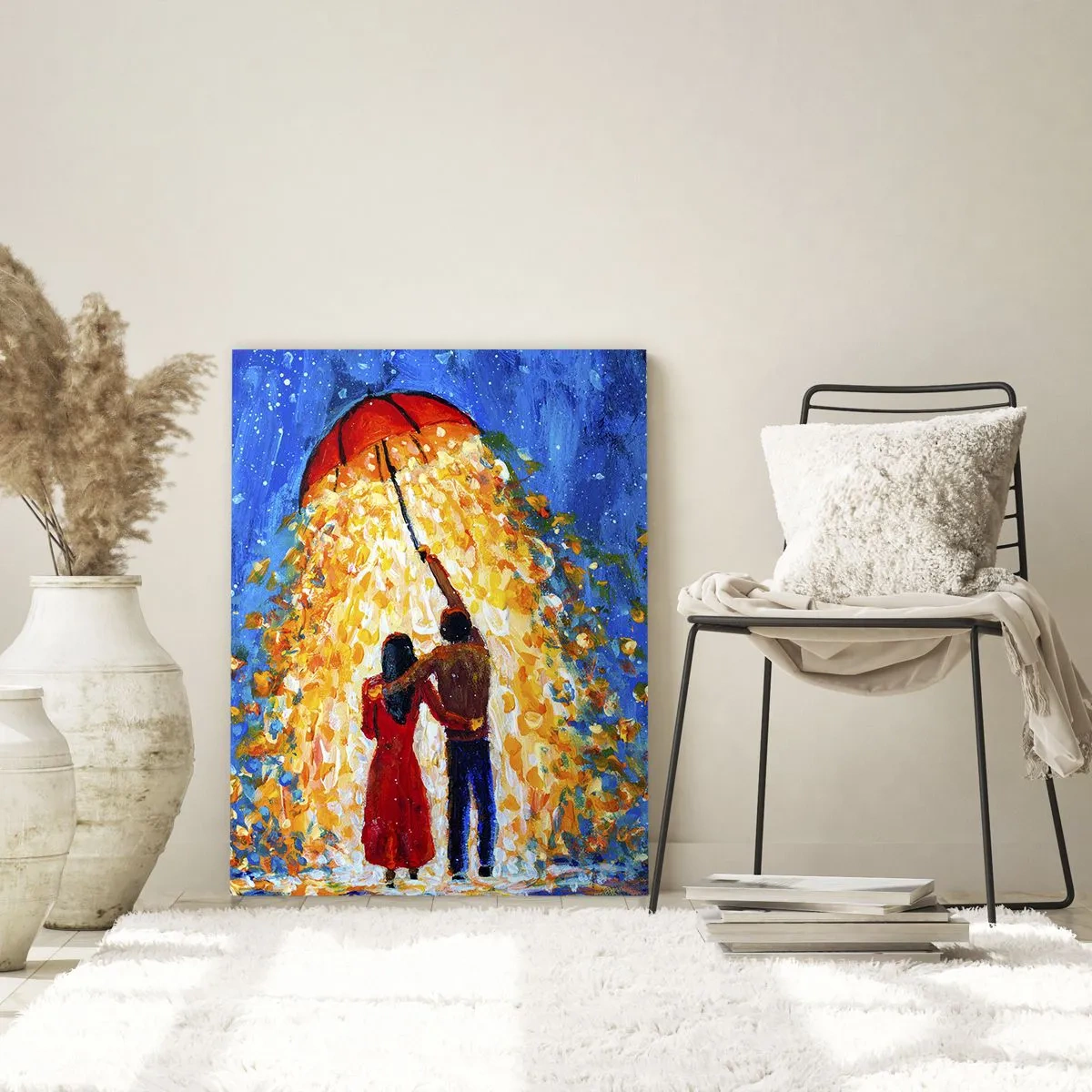Glastavla - Bild på glas - Magi på en regnig kväll? - 50x70 cm