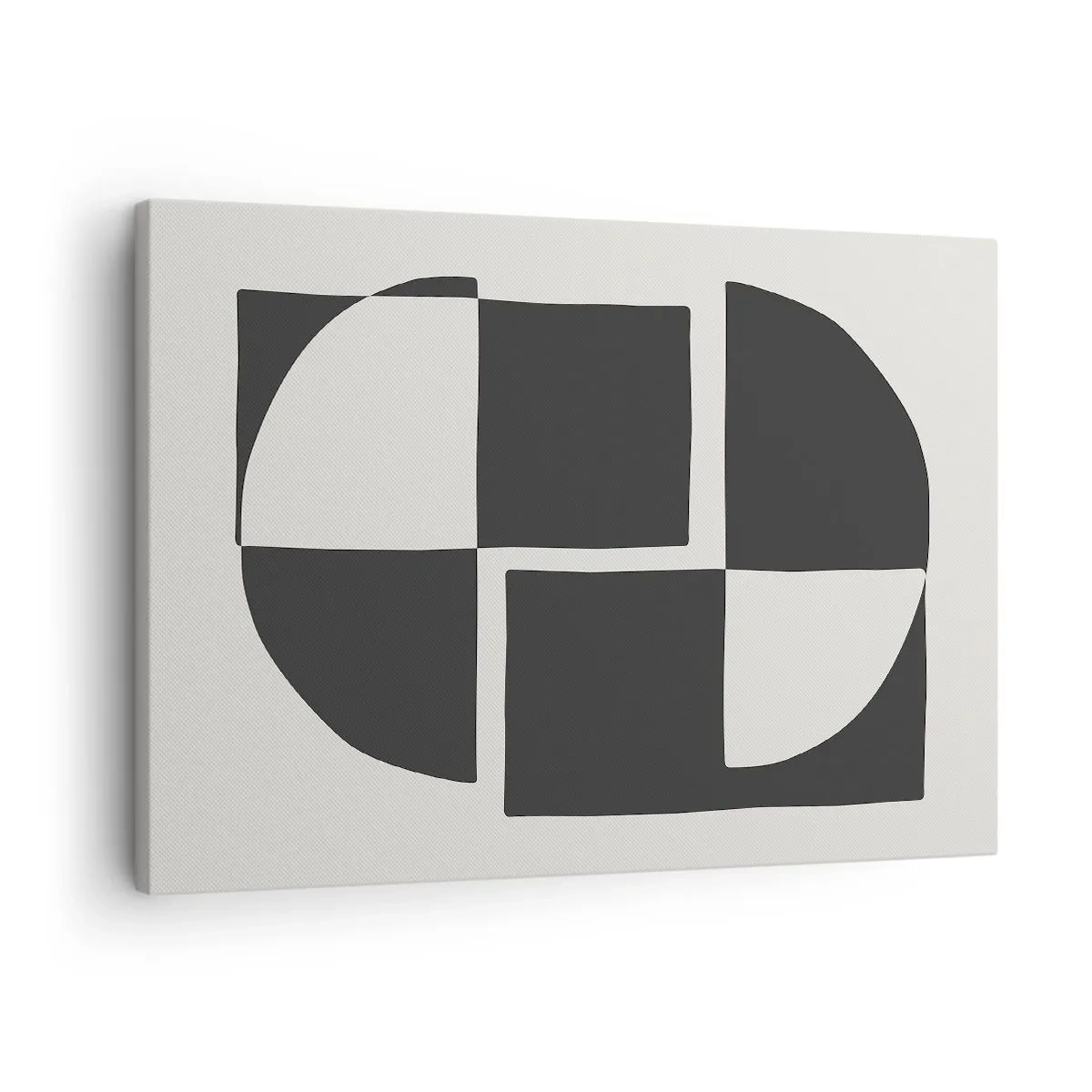 Canvastavla - Bild på duk - Abstrakta geometriska former i svartvitt - 70x50cm - Antites – syntes - Modern väggdekoration för vardagsrum och sovrum ARTTOR