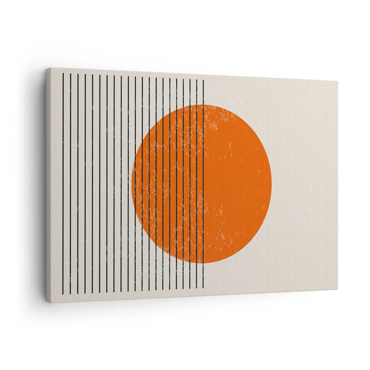 Canvastavla - Bild på duk - Minimalistisk sol med geometriska linjer - 70x50cm - Alltid solen - Modern väggdekoration för vardagsrum och sovrum ARTTOR
