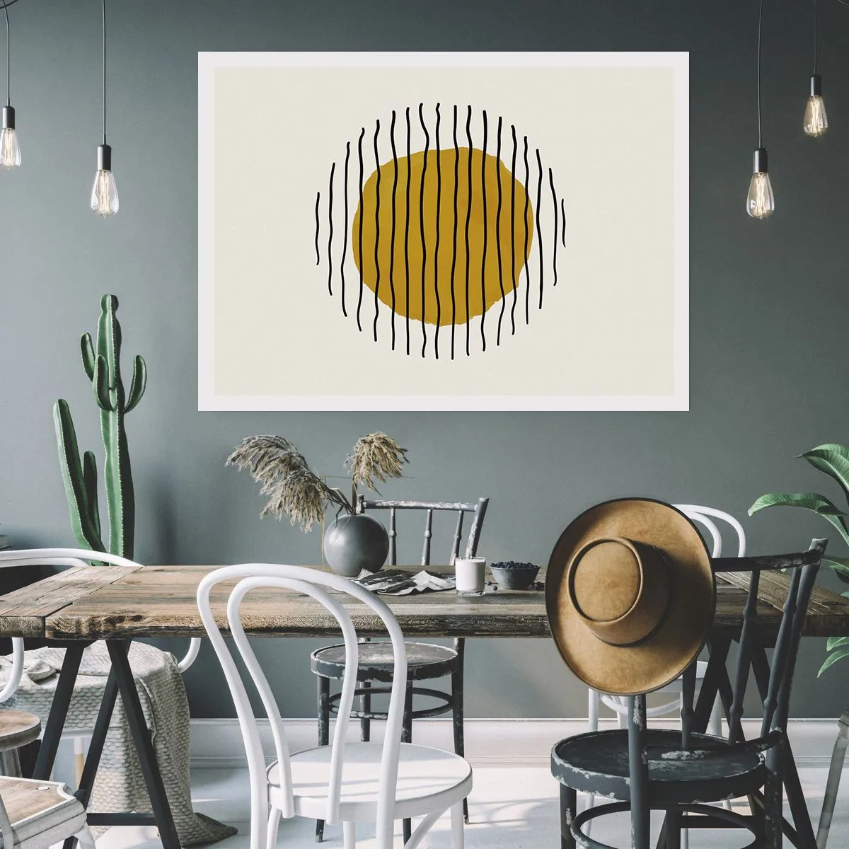 Affisch - Abstraktion som darrar av glöd - 70x50 cm