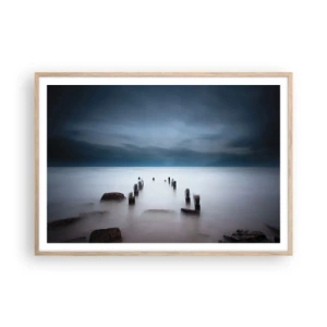 Affisch i ram av ljusek - Fundersam sjö - 100x70 cm