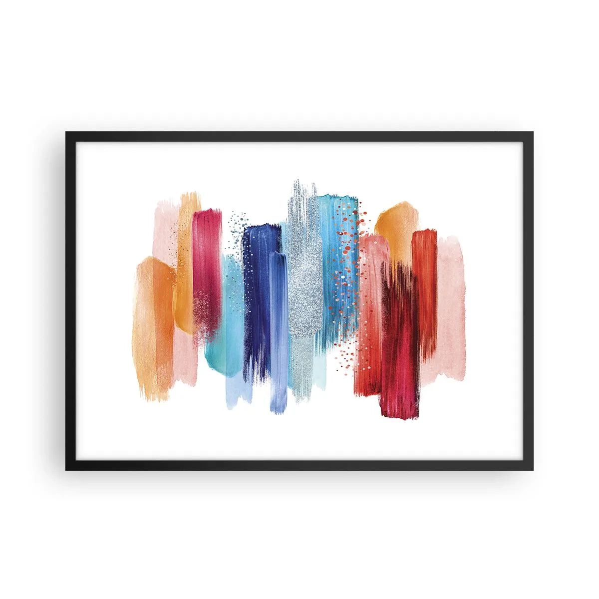 Affisch i svart ram - Upp och ner - 70x50 cm