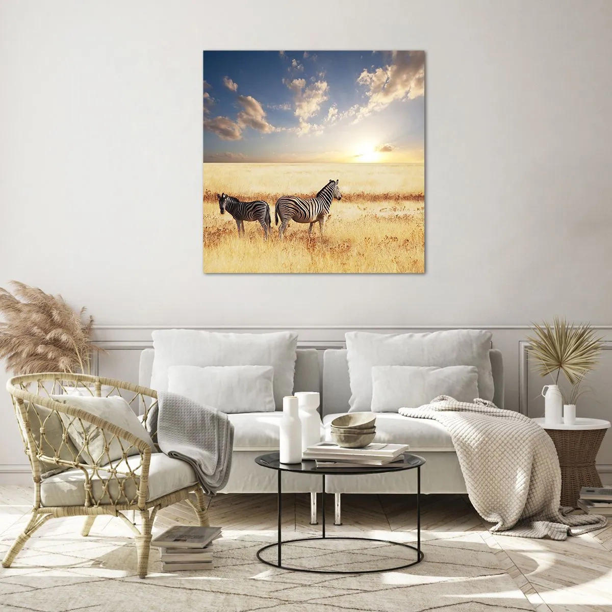 Glastavla - Bild på glas - Gå härifrån, stör inte lugnet - 60x60 cm