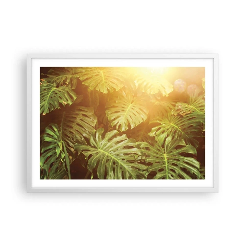 Affisch i vit ram - Beträda grönskan... - 70x50 cm